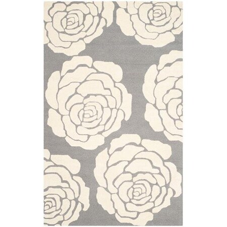 Safavieh 5 x 8 ft. Cambridge Hand Tufted Medium Rectangle Area RugDark Grey & Ivory CAM782D-5